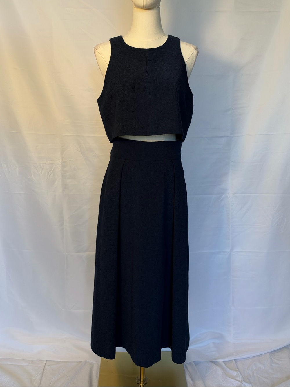 Black Halo Navy Two Piece Midi Dress